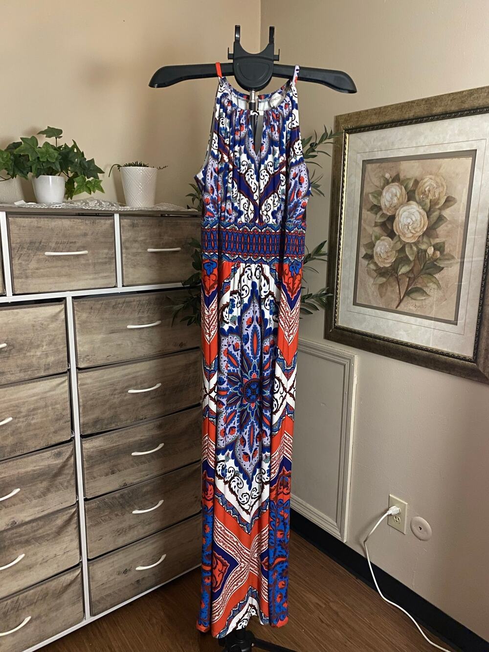 Chico’s Multicolor Boho Paisley Medallion Maxi Dress – Size 1